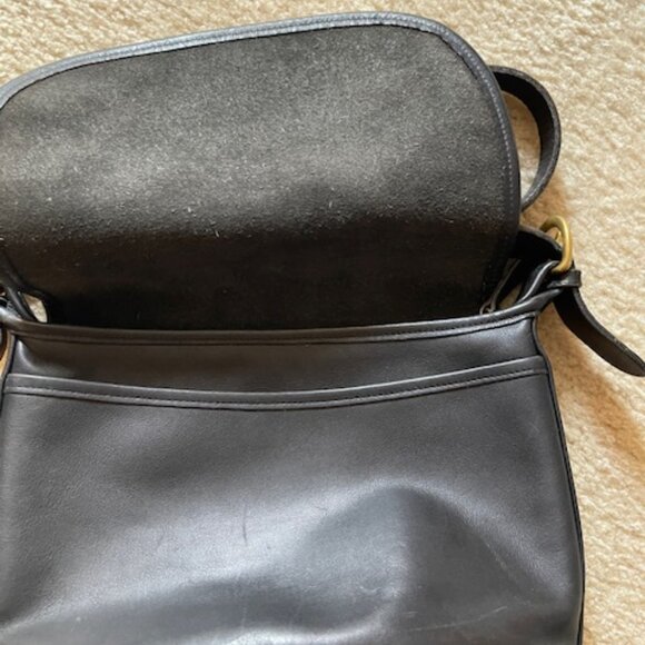 Vintage Coach 4150 Made in USA Fletcher Saddle Bucket Crossbody Bag Flap Black - Picture 2 of 5